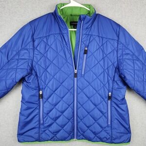 Lands End Puffer Jacket Youth Large (12-14) Blue Primaloft Lightweight Warm